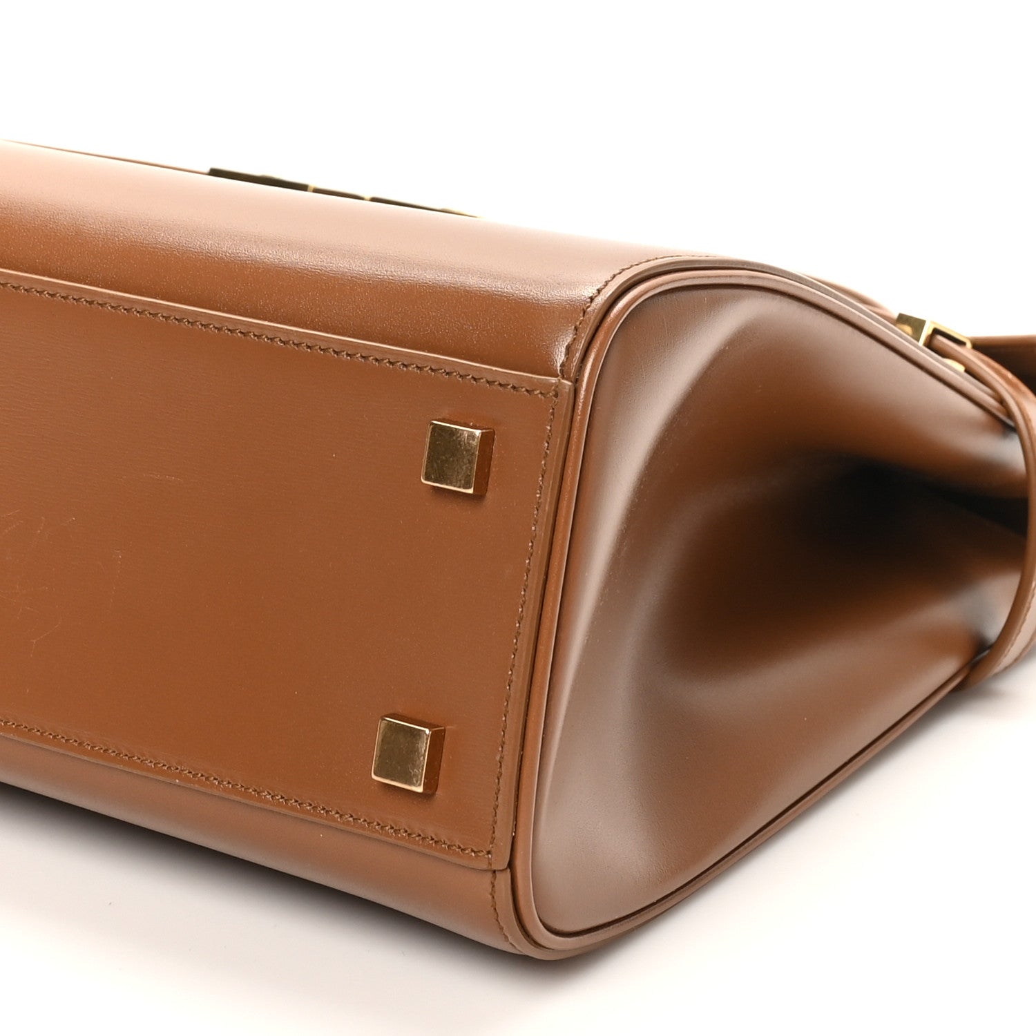 Saint Laurent Smooth Calfskin Manhattan Top Handle Brown 1784339