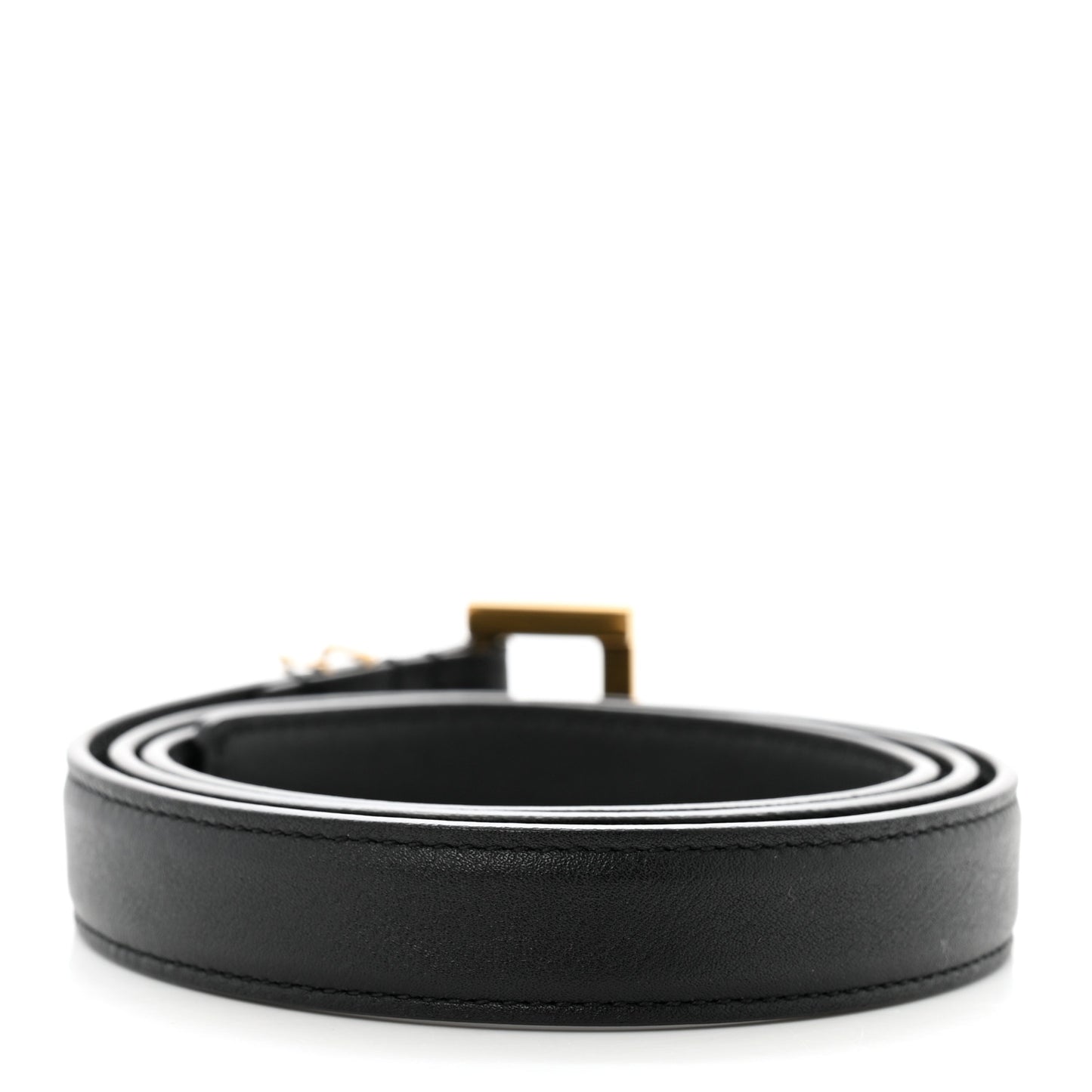 Smooth Calfskin Monogram Square Buckle Belt 80 32 Black