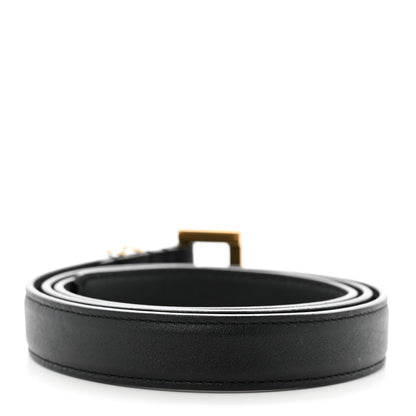 Saint Laurent Smooth Calfskin Monogram Square Buckle Belt 80 32 Black 2 of 6