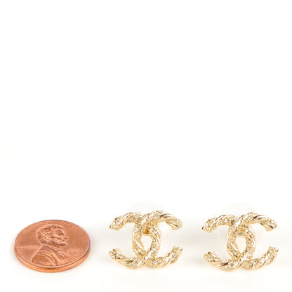 Chanel Crystal Twisted CC Earrings Gold 2 of 5