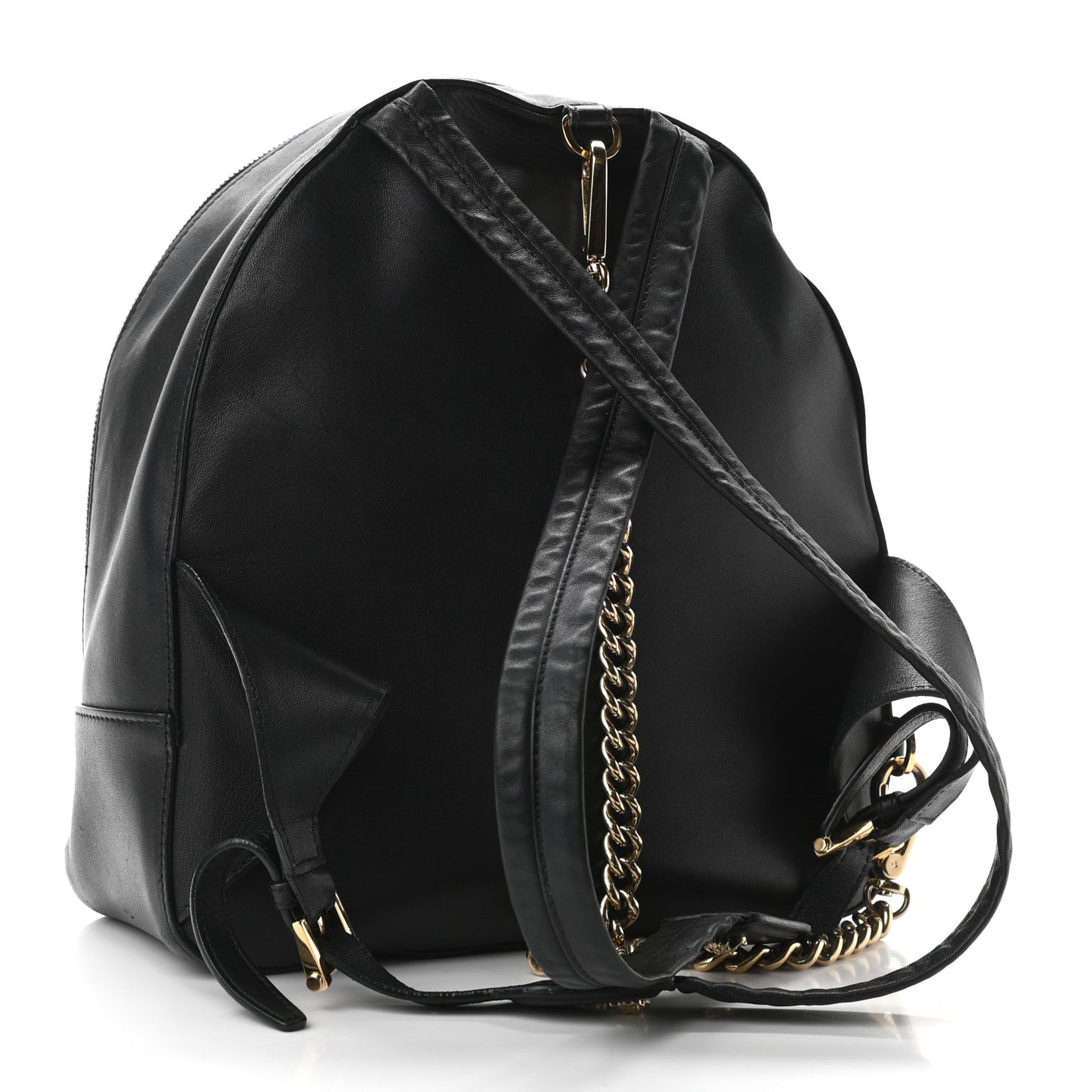 Calfskin Palazzo Medusa Chain Backpack Black