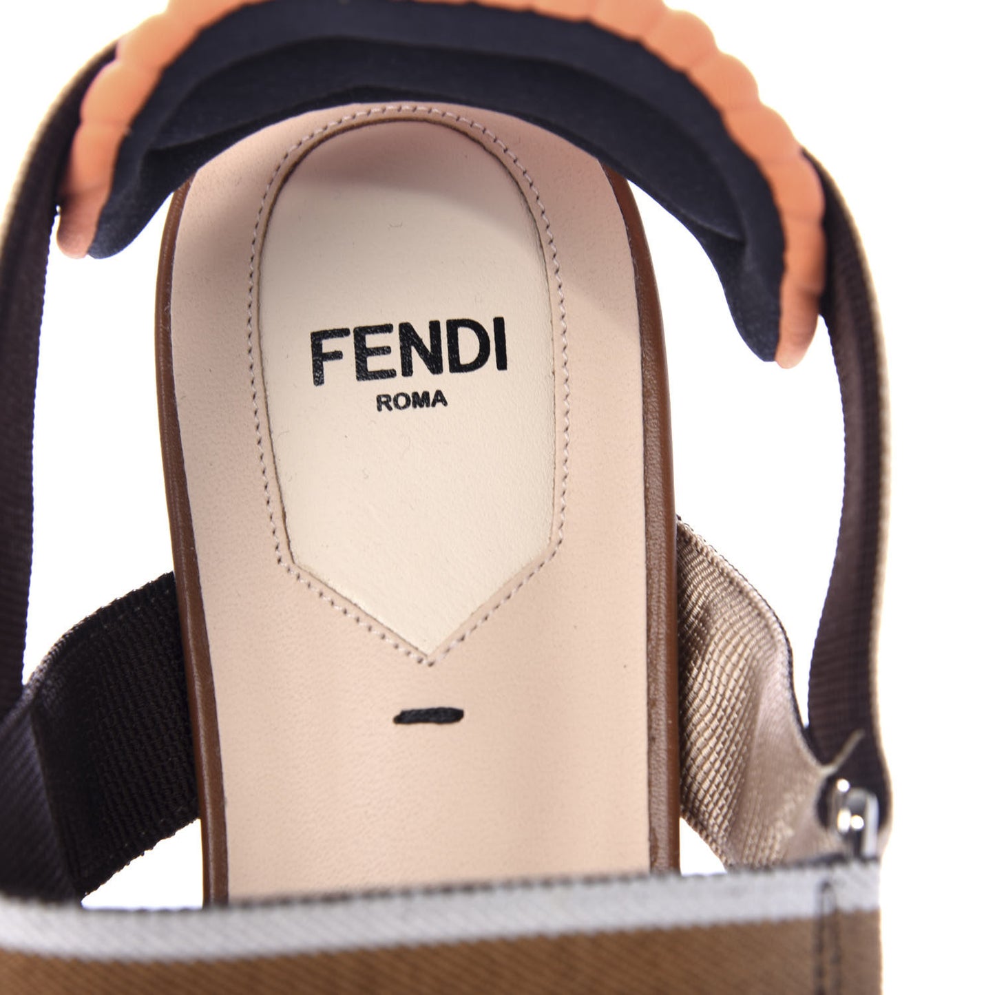 PVC Calfskin FF Colibri Slingback Ballerina Flats 39 Aranciata Cuoio