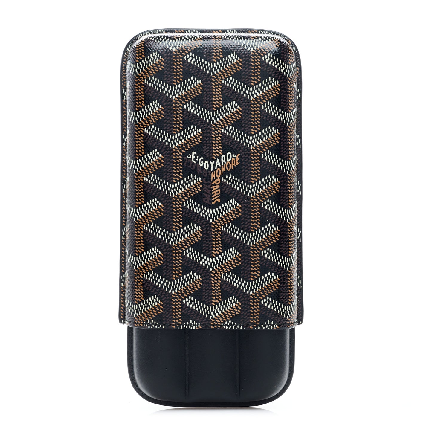 Goyardine Churchill 3 Cigar Case Black