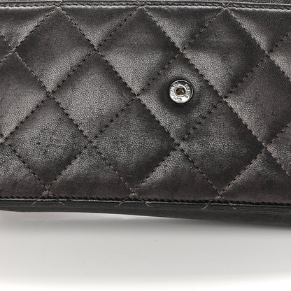 Chanel Metallic Lambskin Quilted Wallet On Chain WOC Dark Grey 14 of 17