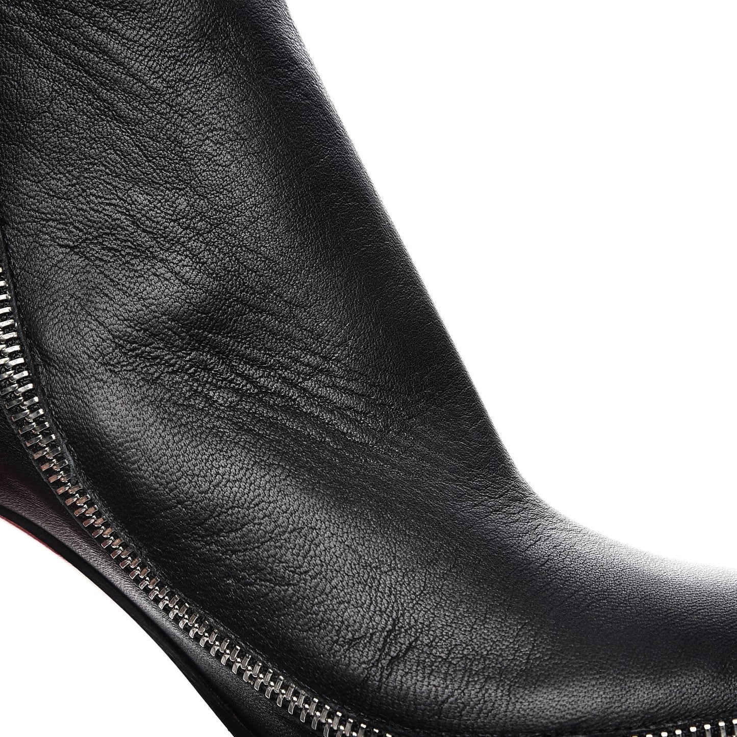 Calfskin Telezip 85 Ankle Bootie 37 Black