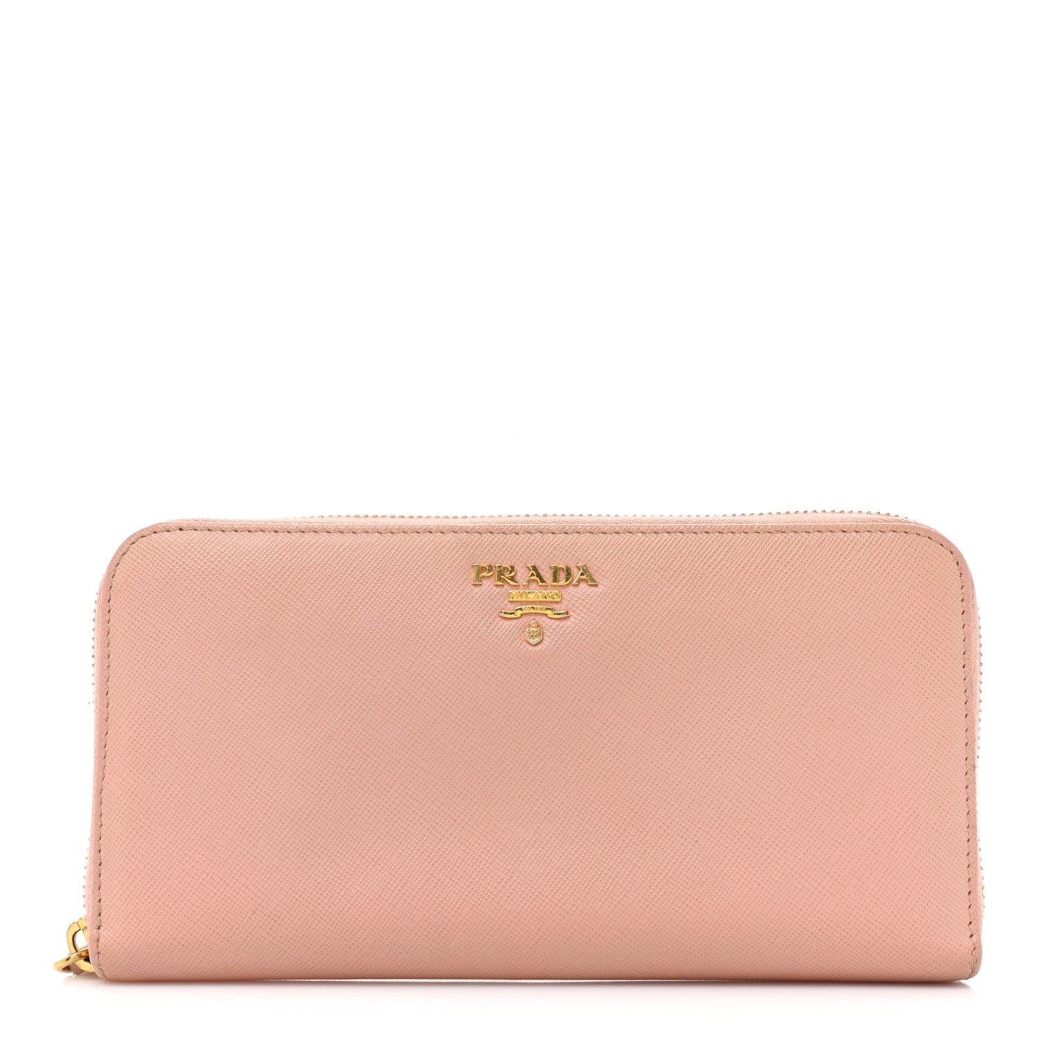 Prada Saffiano Metal Zip Around Wallet Orchidea 1 of 19