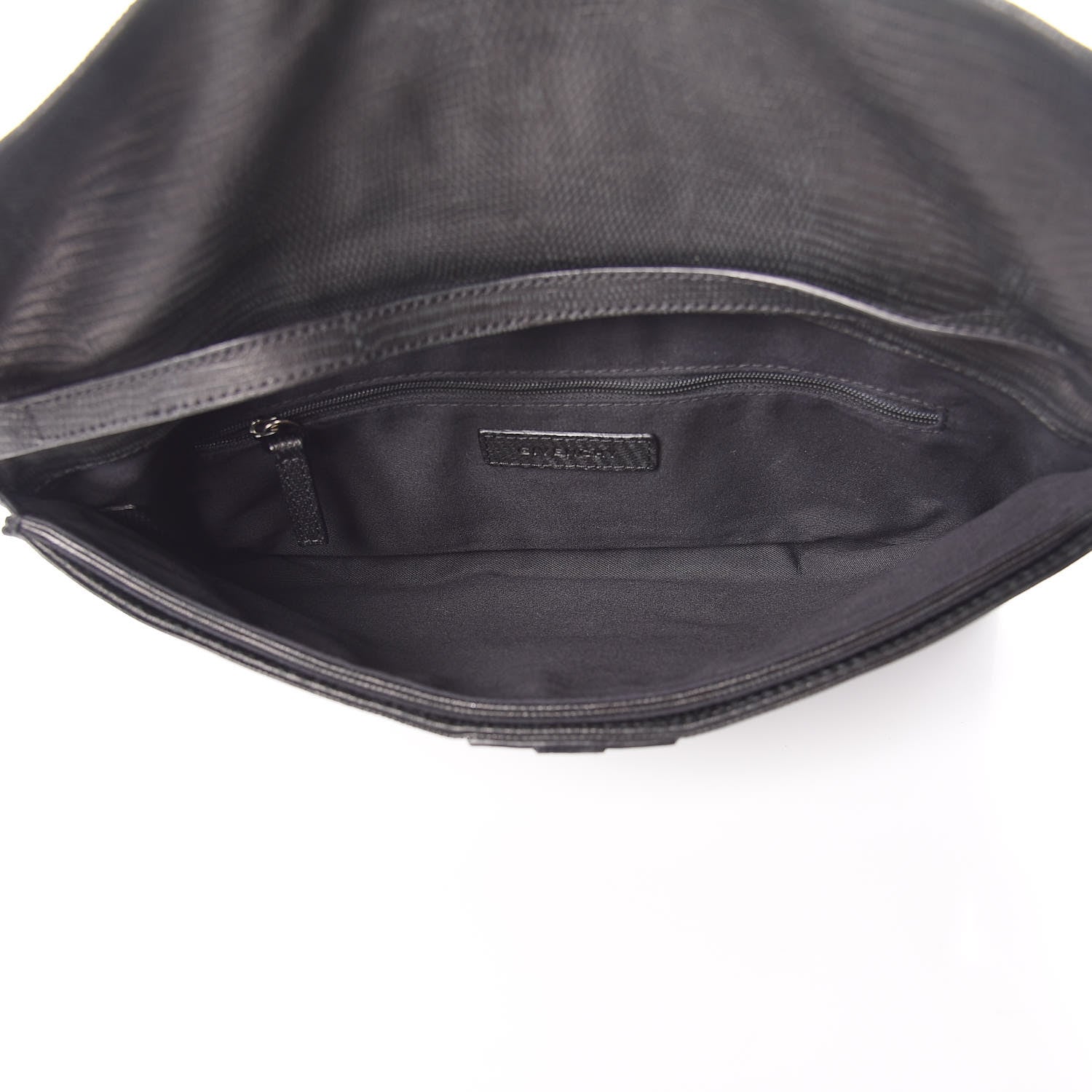 Givenchy Lambskin Lizard Embossed Obsedia Clutch Bag Black 5 of 9