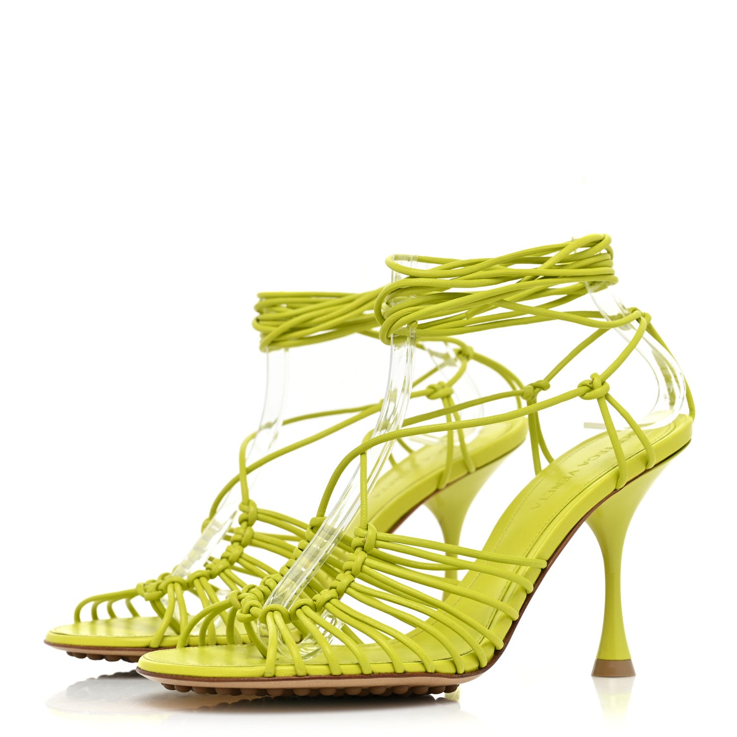 Nappa Dot Ankle Tie Sandals 36 Kiwi