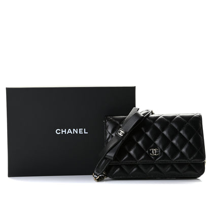 Chanel Lambskin Quilted Coco Bow Wallet On Chain WOC Black 11 of 11
