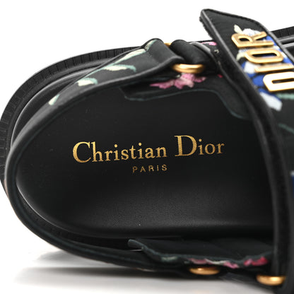 Christian Dior Technical Fabric Petites Fleurs Print Dioract Sandals 37 Black Multicolor 8 of 9