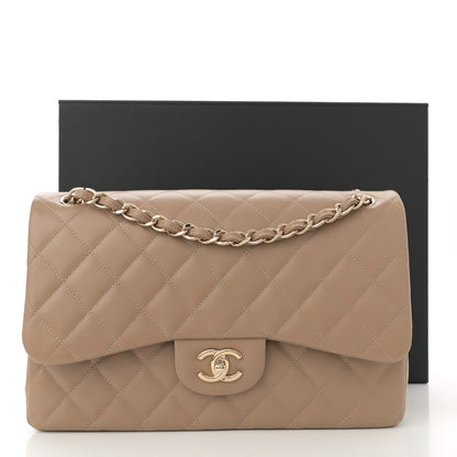 Chanel Caviar Quilted Jumbo Double Flap Dark Beige 13 of 13