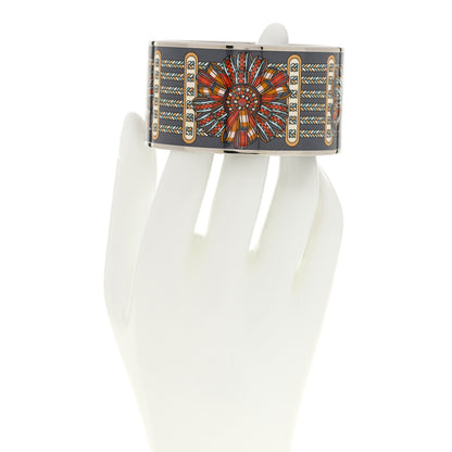 Hermes Enamel Printed Rubans de Cheval Extra Wide Bracelet 65 2 of 5