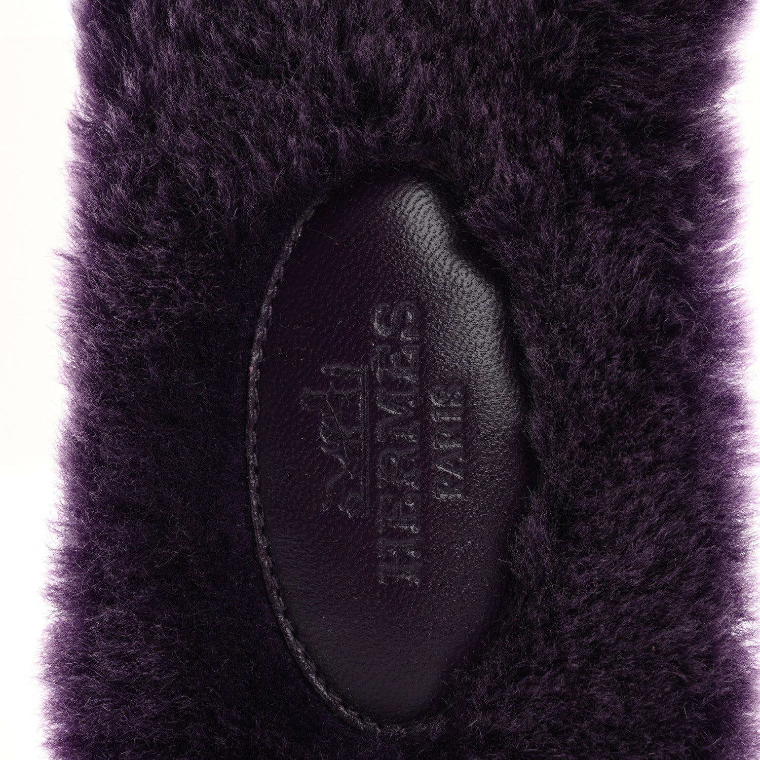 Hermes Woolskin Oran Sandals 38.5 Violet Fonce 7 of 9