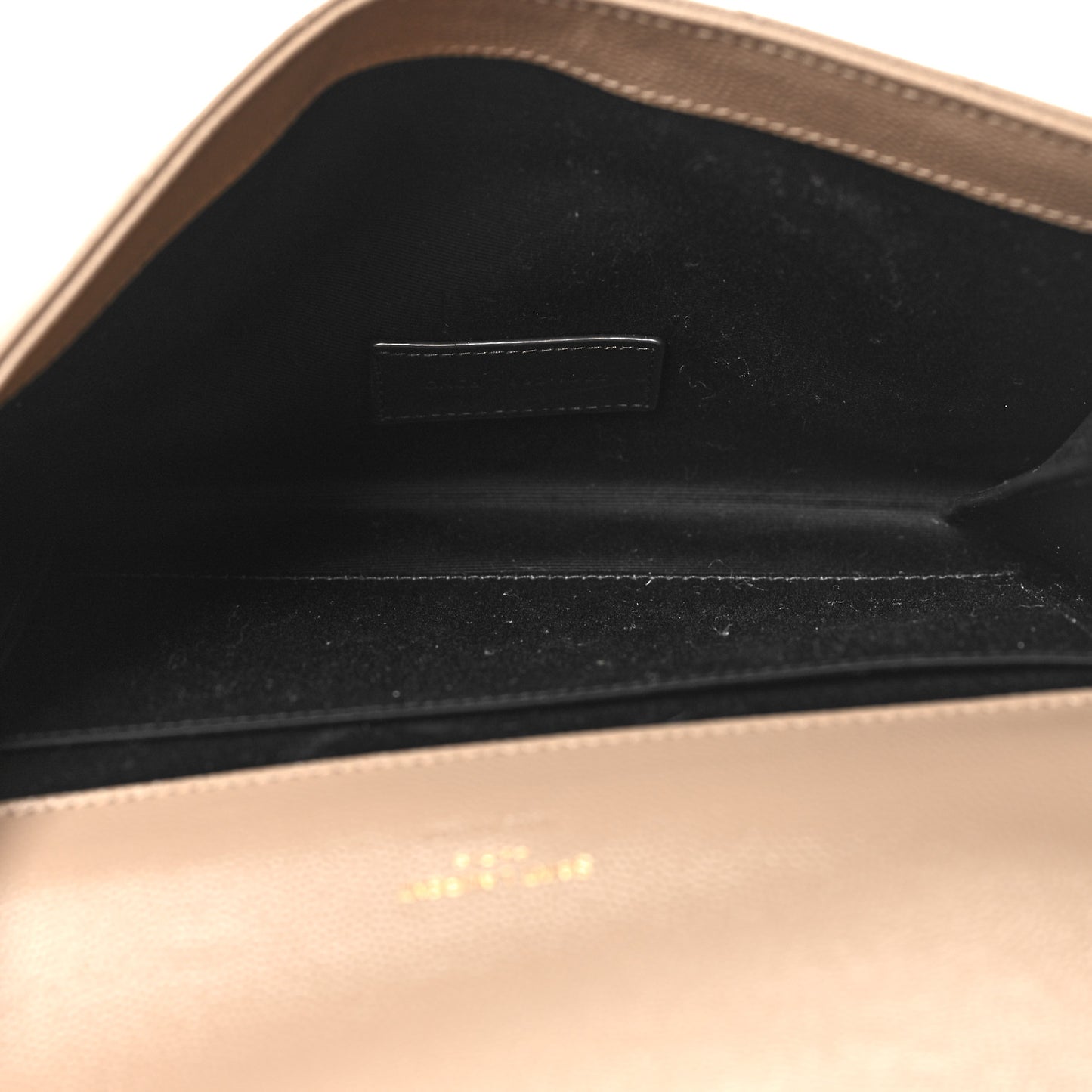 Grain De Poudre Matelasse Chevron Monogram Envelope Clutch Dark Beige