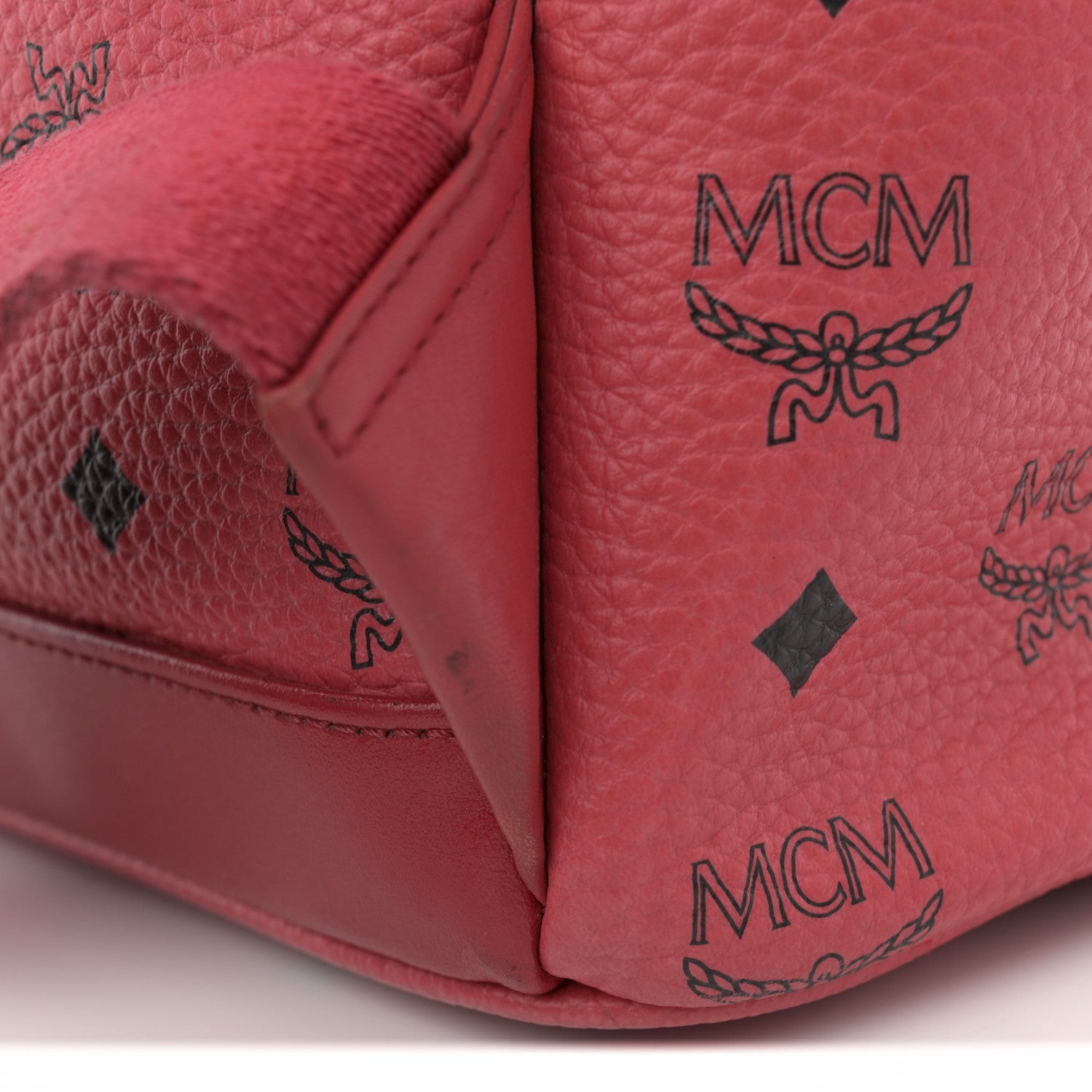 MCM Visetos Studded Small Stark Backpack Red 13 of 16