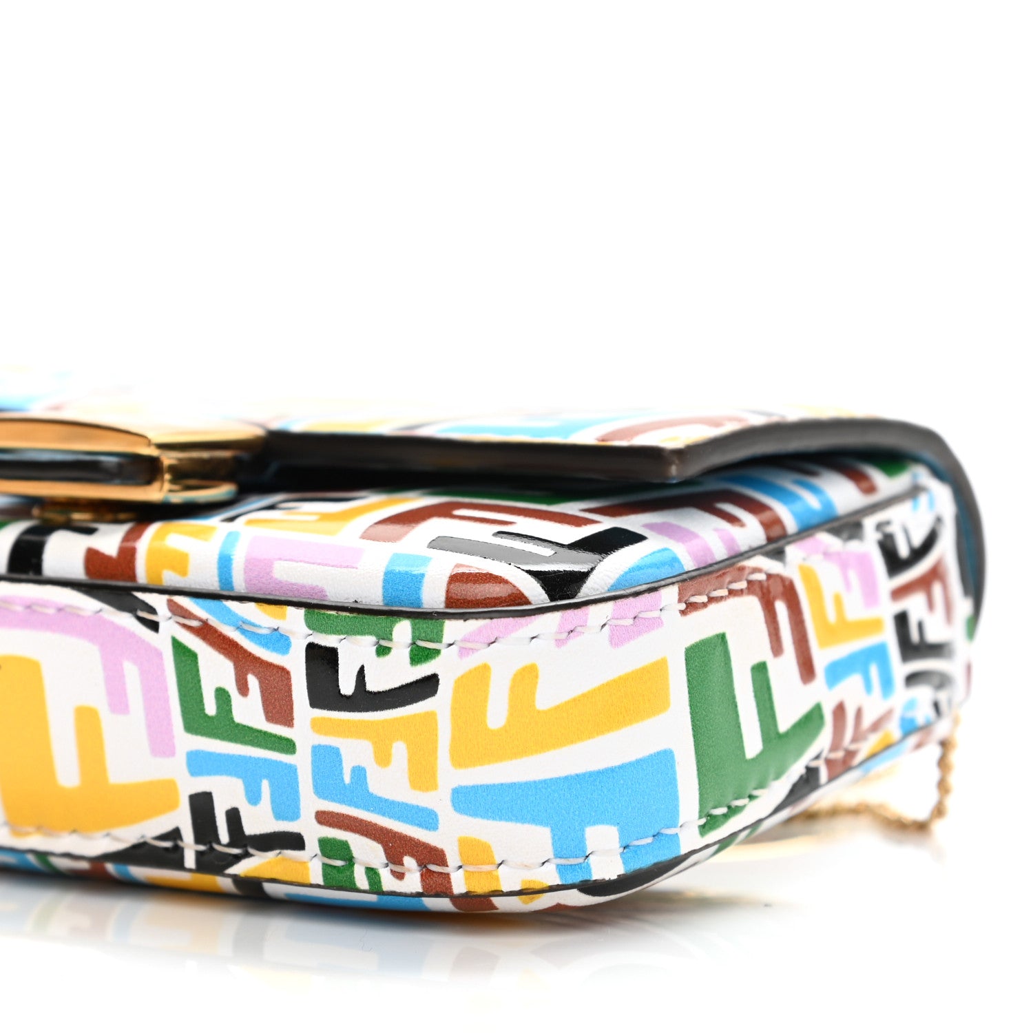 Fendi X SARAH COLEMAN Vitello Liberty Ceylon Micro FF Fish Eye Embossed Nano Baguette Charm Multicolor Cyber Blue 9 of 11