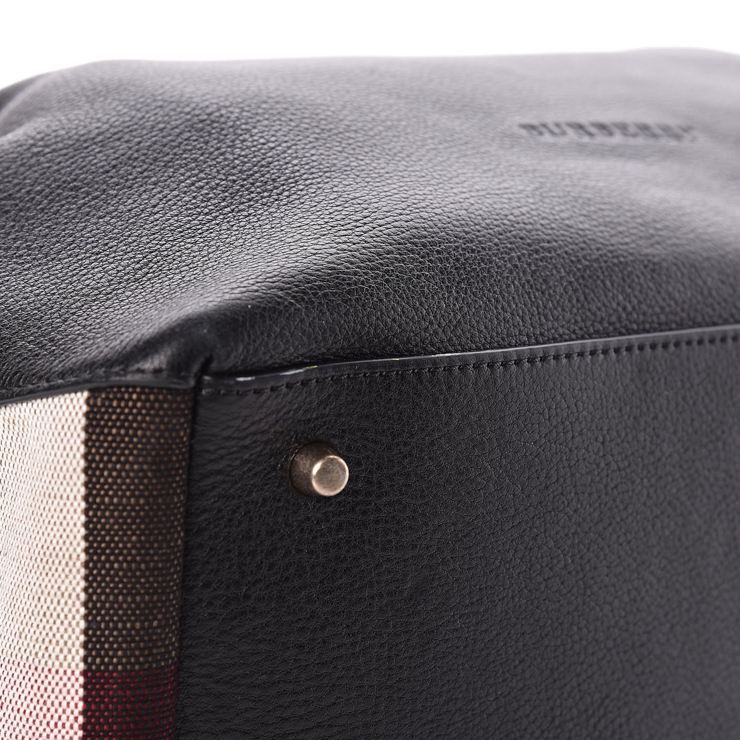 Grainy Calfskin House Check Medium Maidstone Black
