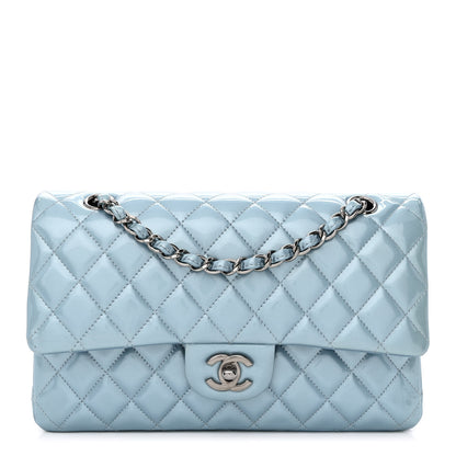 Chanel Patent Calfskin Quilted Medium Double Flap Turquoise 1 of 14