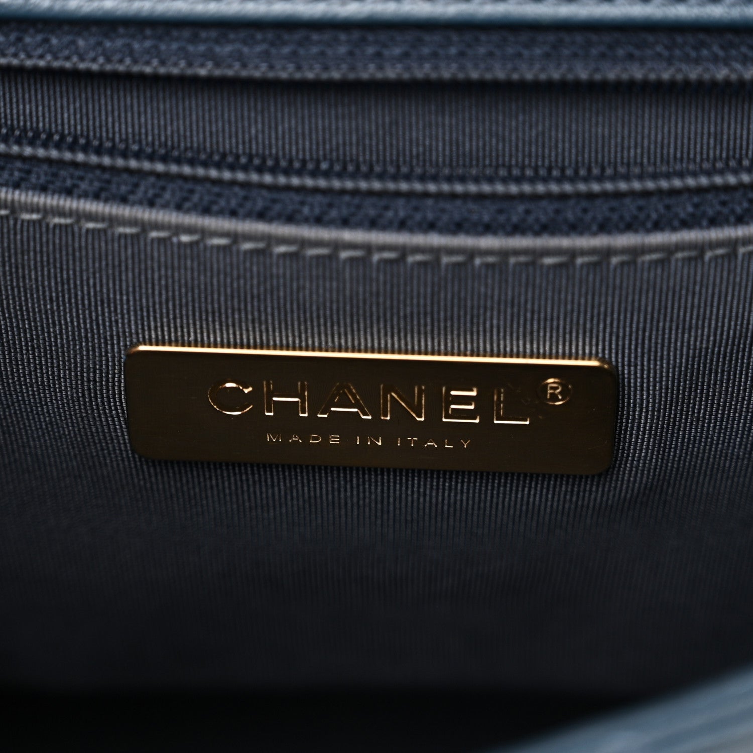 Chanel Lambskin Quilted Small Chain Infinity Top Handle Flap Blue 6 of 10