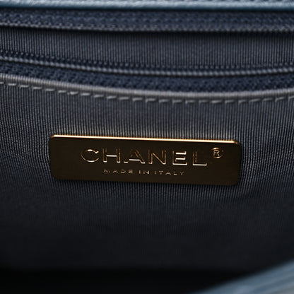 Chanel Lambskin Quilted Small Chain Infinity Top Handle Flap Blue 6 of 10