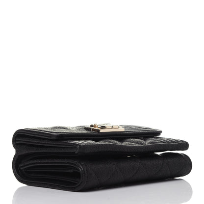 Chanel Caviar Quilted Small Boy Flap Wallet Black 4 of 13