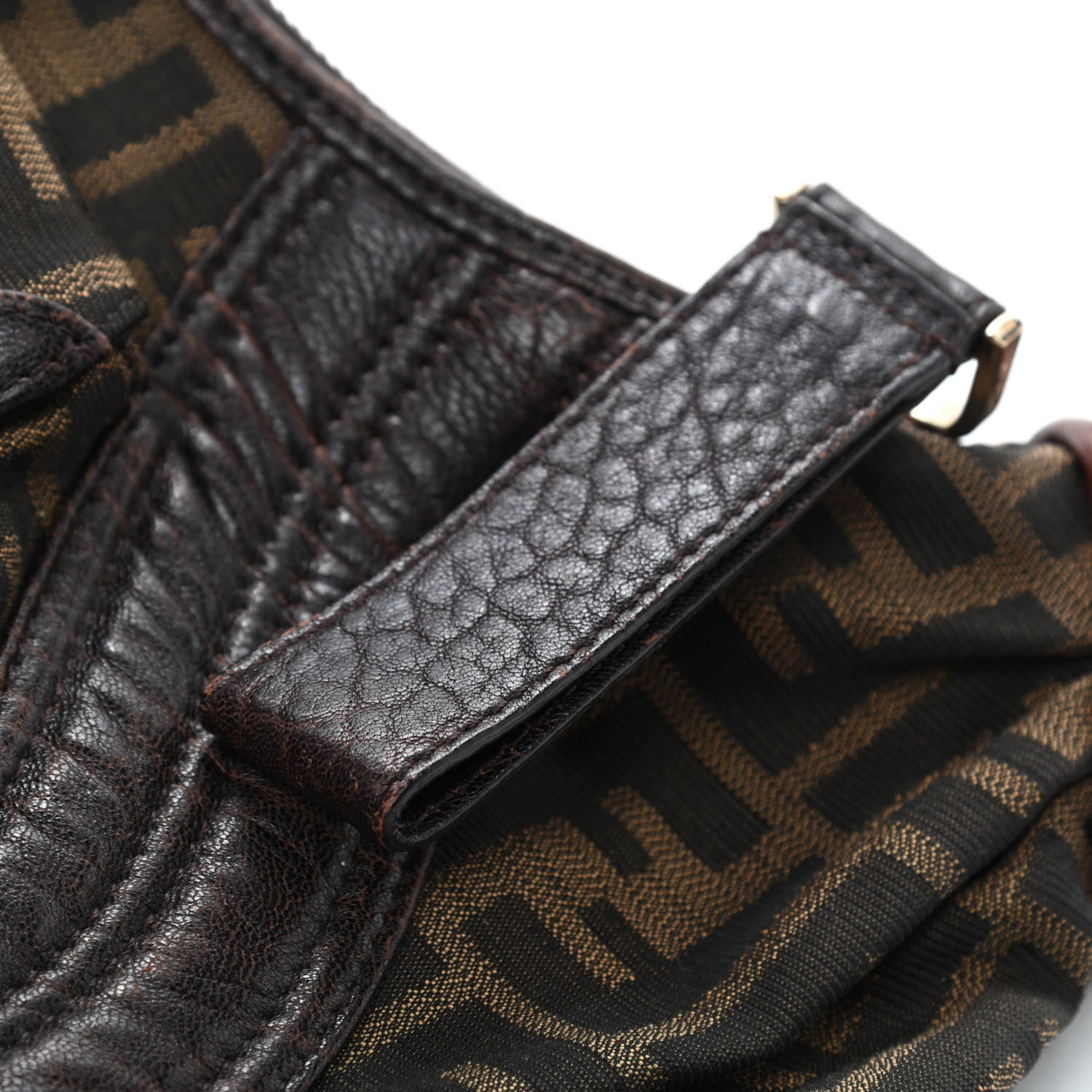 Fendi Zucca Nappa Nuvolata Vitello Tortuga Medium Spy Hobo Tobacco Moro 12 of 12