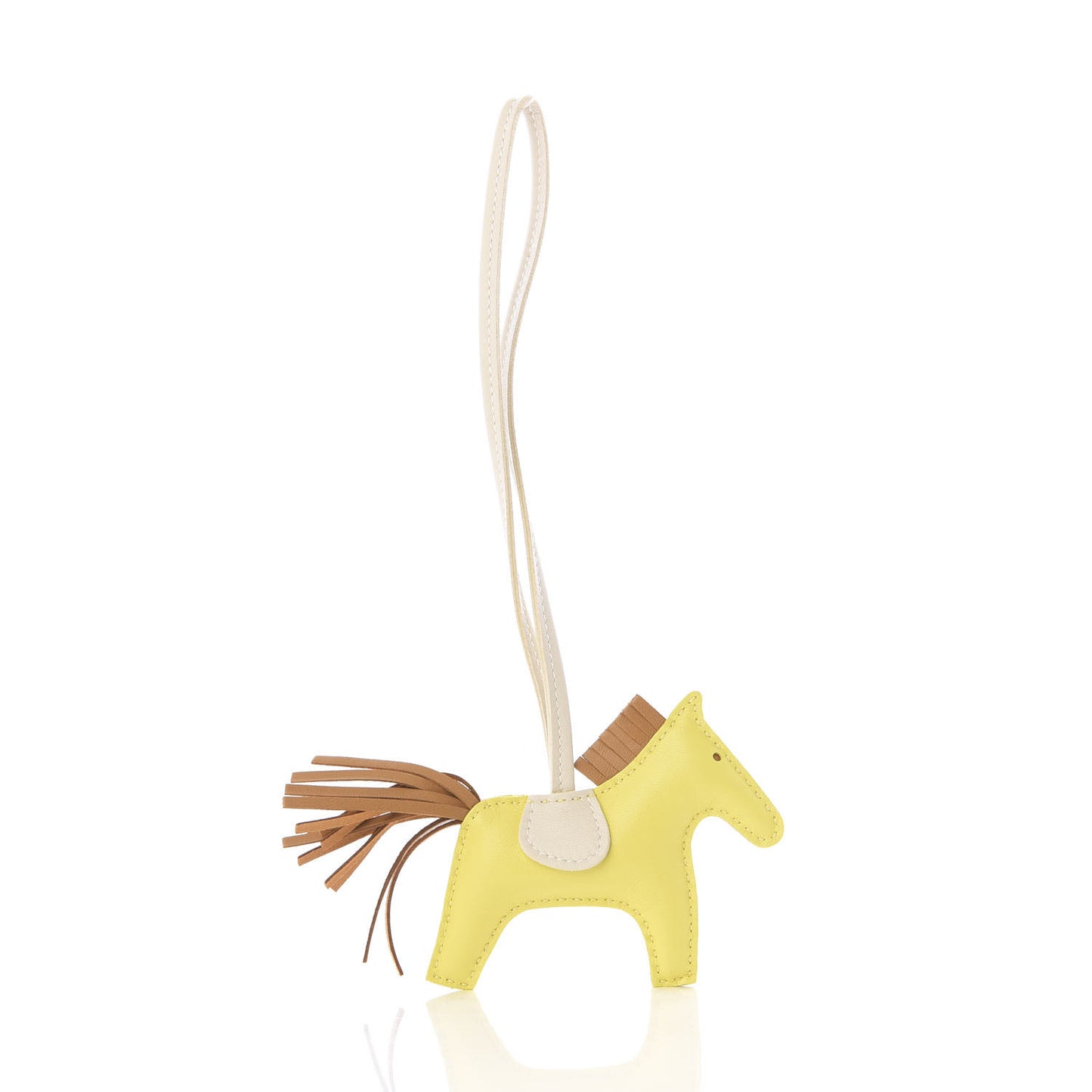 Milo Lambskin Grigri Rodeo Horse Bag Charm PM Lime Sesame Craie