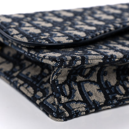 Christian Dior Oblique Saddle Chain Pouch Blue 8 of 13