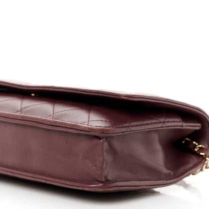 Chanel Lambskin Quilted Wallet On Chain WOC Burgundy 11 of 14
