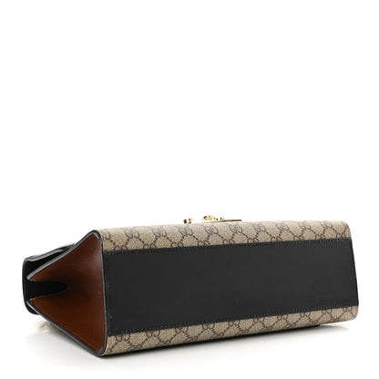 Gucci GG Supreme Monogram Calfskin Medium Padlock Shoulder Bag Beige Black Cuir 4 of 16