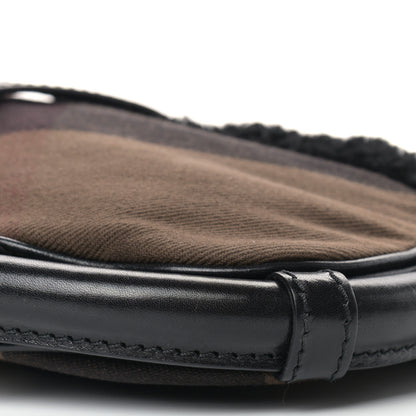 Burberry Shearling Check Shoulder Bag Black 10 of 12