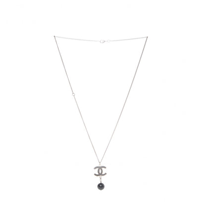 Chanel Enamel CC Drop Necklace Ruthenium Black 3 of 5