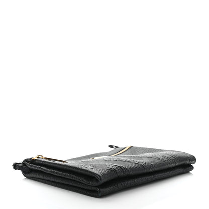 Burberry Signature Grain Calfskin Check Embossed Medium Balmoral Clutch Bag Black 4 of 10