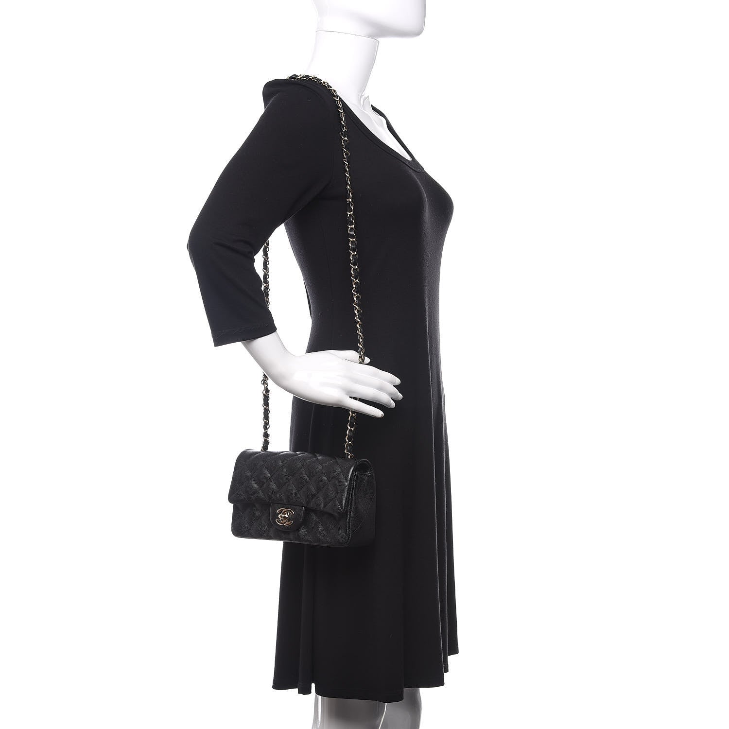 Chanel Caviar Quilted Mini Rectangular Flap Black 2 of 10