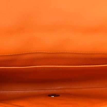 Chanel Patent Quilted Clutch with Chain Flap Orange 5 of 14