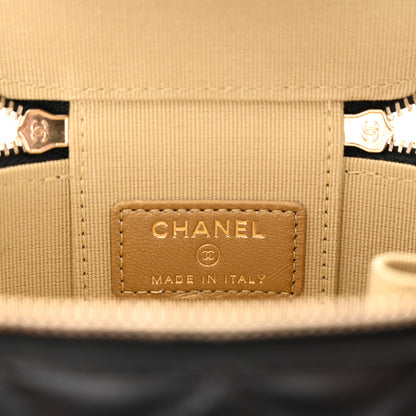 Chanel Lambskin Quilted Mini Pearl Crush Vanity Case With Chain Black 6 of 12