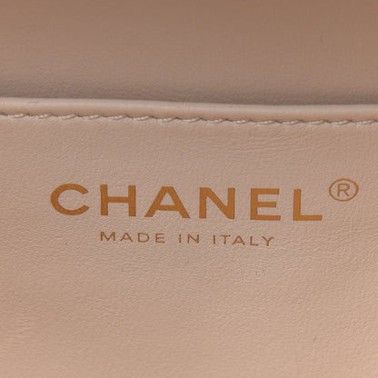 Chanel Caviar Quilted CC North South Filigree Vanity Case Light Beige 8 of 15