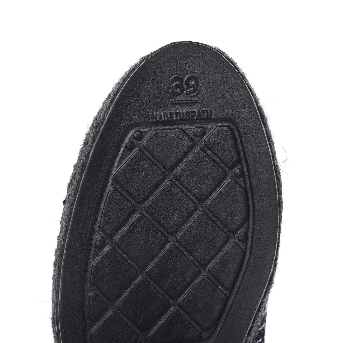 Tweed CC Slip On Espadrilles 39 Black Silver