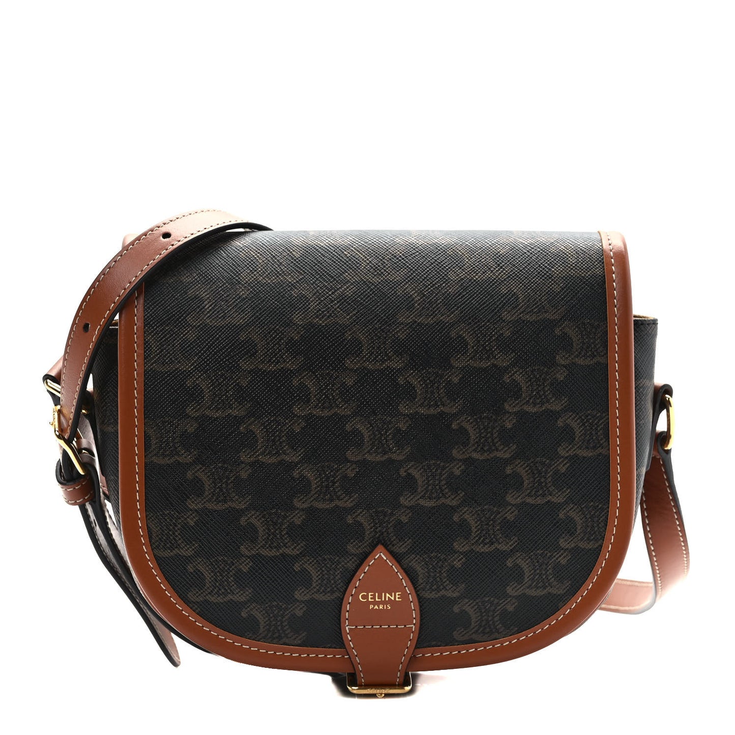 Triomphe Canvas Medium Folco Bag Tan