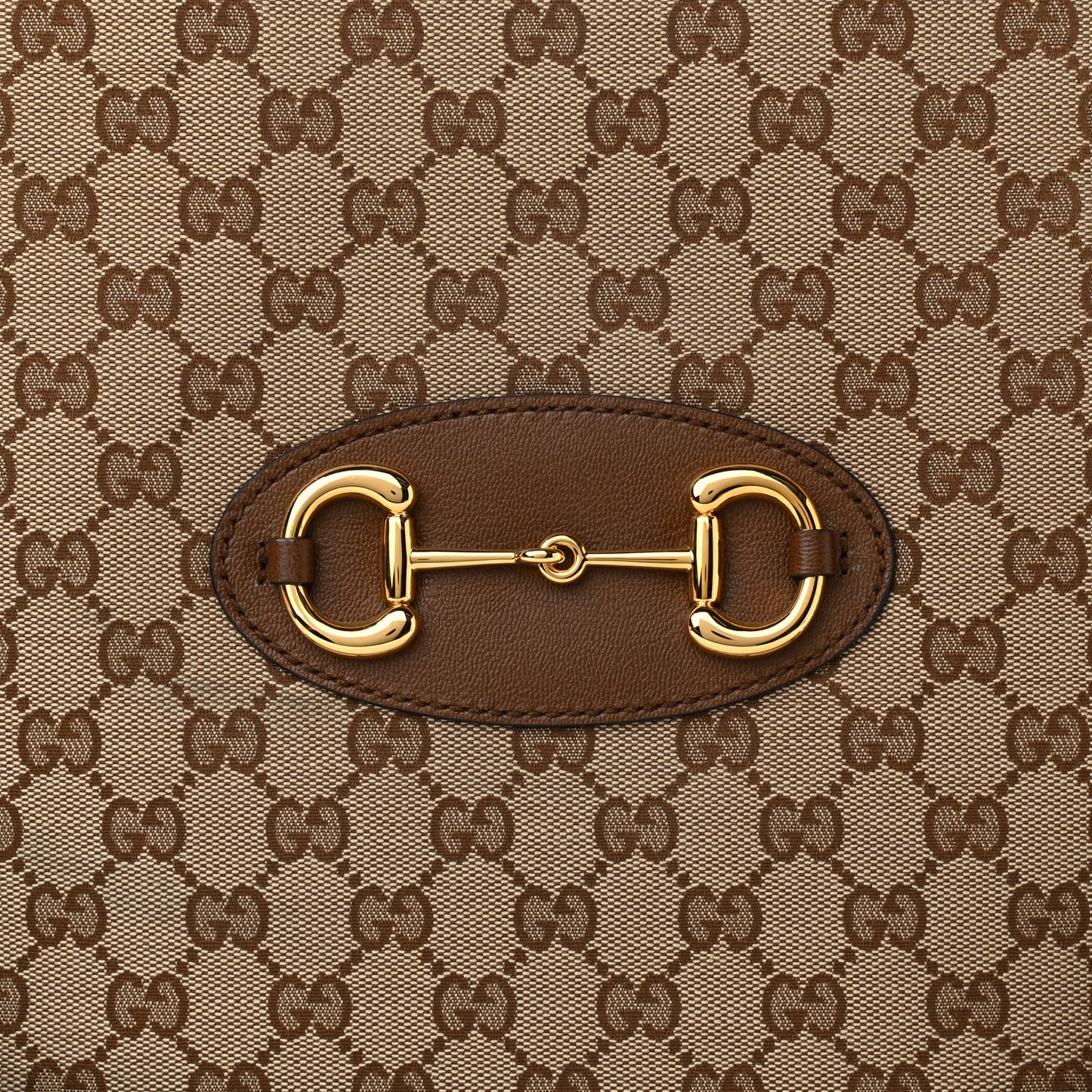 Monogram Calfskin Large Horsebit 1955 Tote Bag Beige Brown Sugar