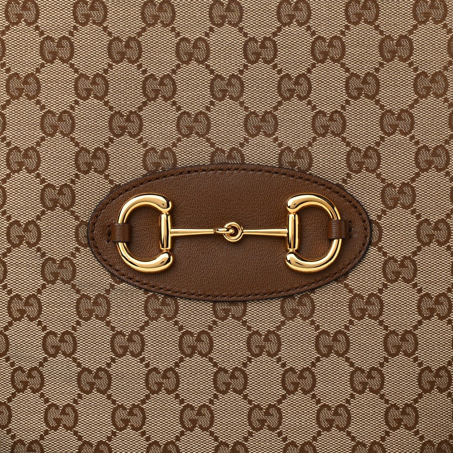 Gucci Monogram Calfskin Large Horsebit 1955 Tote Bag Beige Brown Sugar 8 of 10