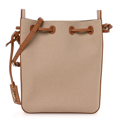 Saint Laurent Canvas Calfskin Small Bucket Bag  Desert Dust Brick 1 of 11
