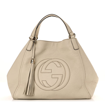 Gucci Pebbled Calfskin Medium Soho Shoulder Bag Off White 1 of 10