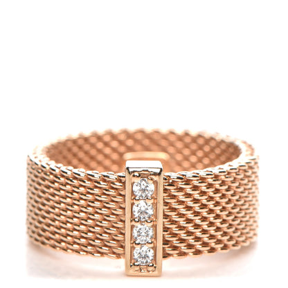 Tiffany 18K Rose Gold 4 Diamond Somerset Ring 4.25 1 of 5