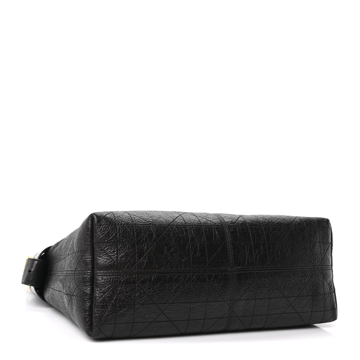 Grained Calfskin Flat Macrocannage Medium Voyage Bag Black
