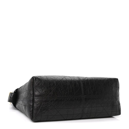 Christian Dior Grained Calfskin Flat Macrocannage Medium Voyage Bag Black 4 of 10