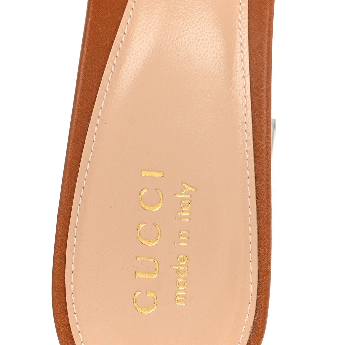 Calfskin Signoria 75mm Slide Sandals 39 Harness Brown