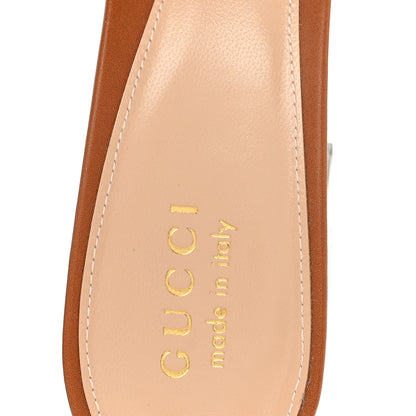 Gucci Calfskin Signoria 75mm Slide Sandals 39 Harness Brown 7 of 10