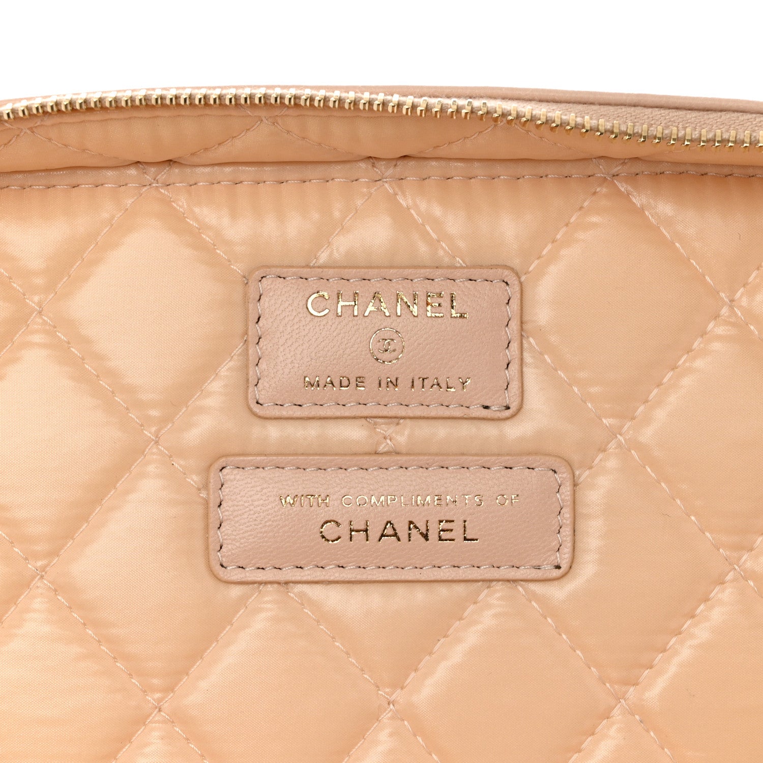 Chanel Lambskin Quilted Large Vanity Pouch Beige Clair 6 of 9
