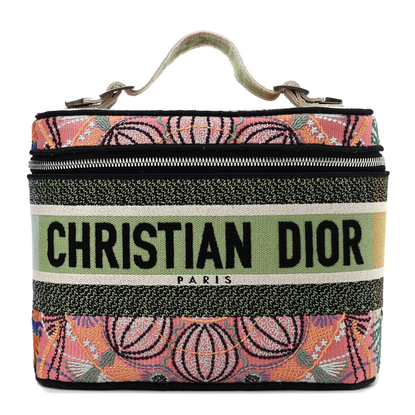 Canvas Embroidered Dior In Lights Diortravel Vanity Case Multicolor